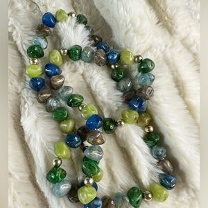 Beautiful necklace shades of green and blue